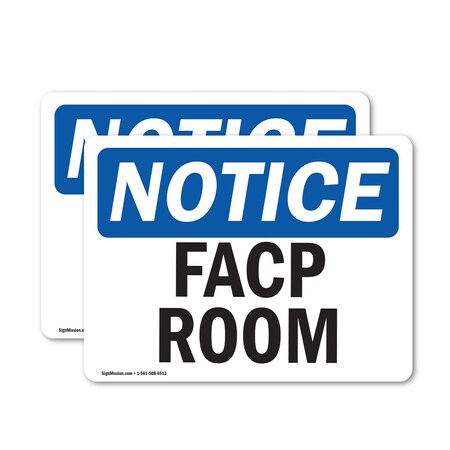Signmission FACP Room, 10 in W x Rectangle, Vinyl Decal OS-2PACK-NS-D-710-L-12413